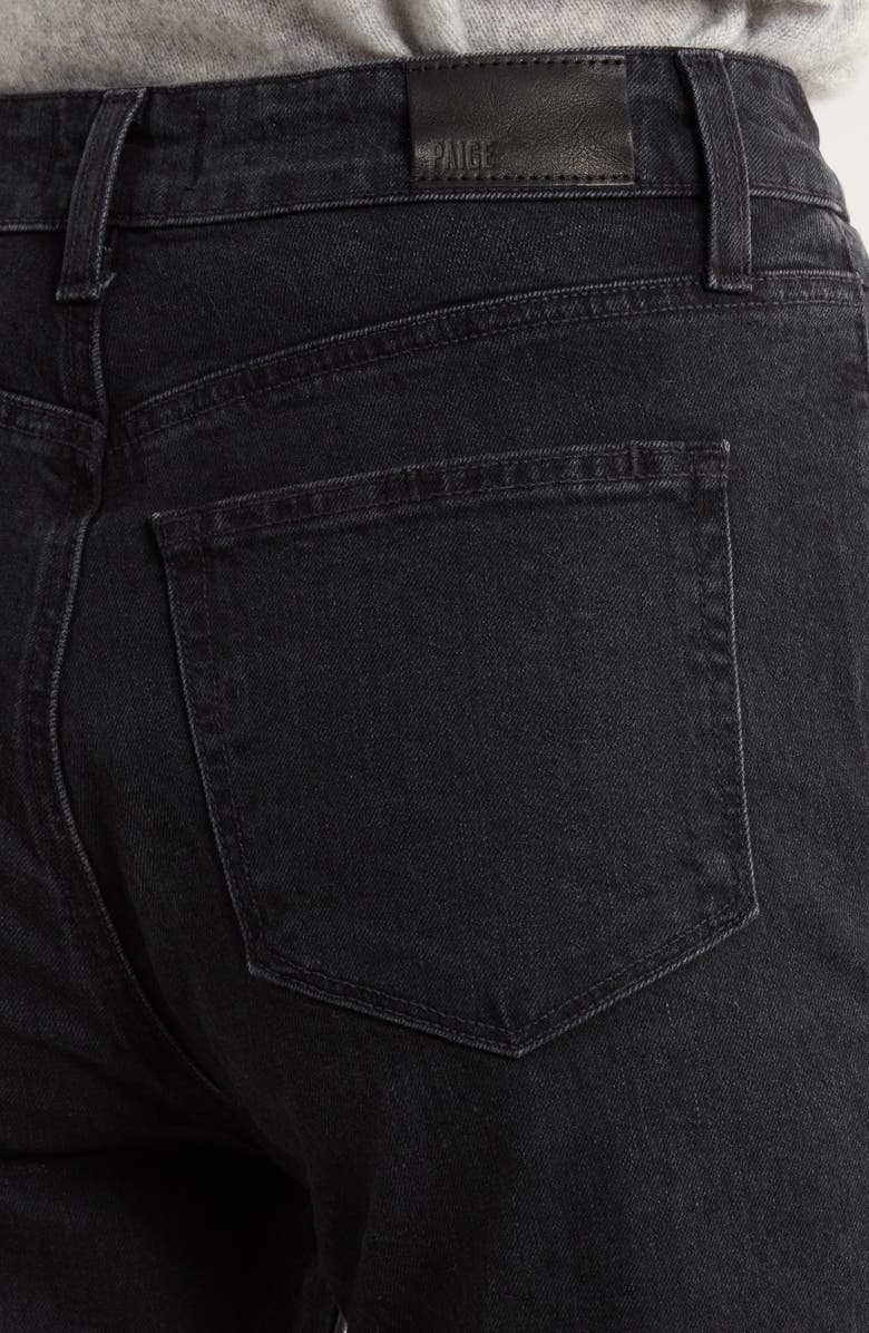 PAIGE Stevie High Waist Ankle Straight Leg Jeans, Alternate, color, Black Void