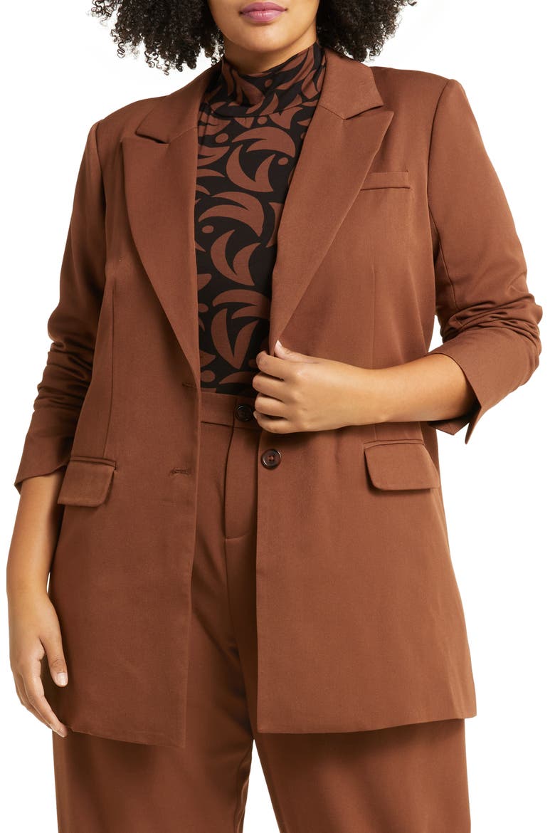 Imani Longline Blazer, Main, color, POTTING SOIL