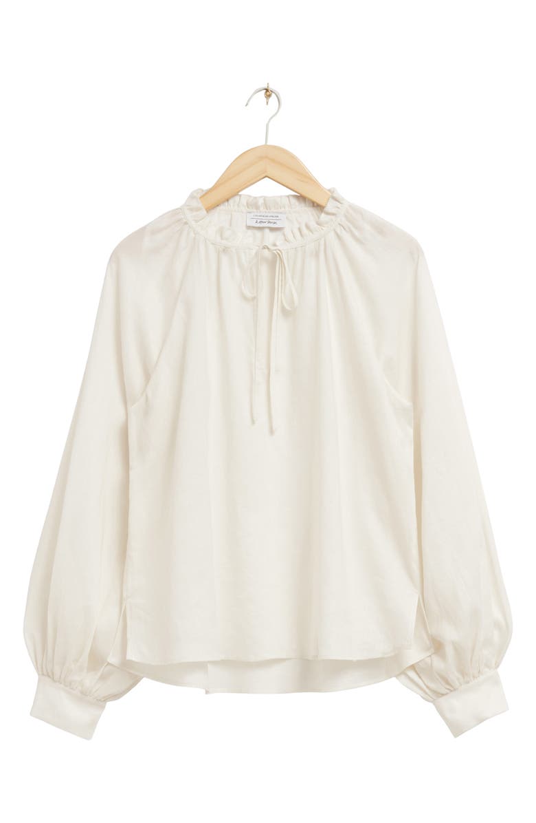 & Other Stories La Anita Ruffle Neck Top, Main, color, White