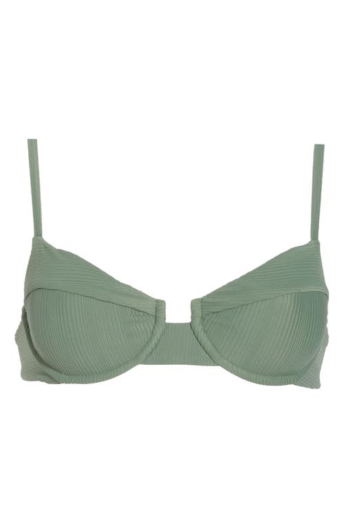 Dippin Daisys Gigi Underwire Bikini Top In Avocado Rib