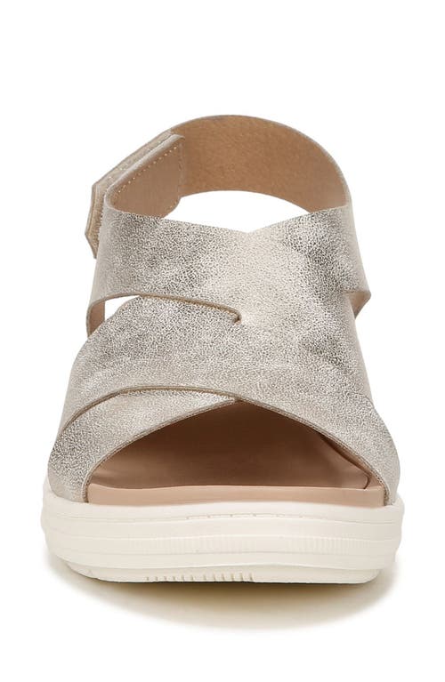 Dr. Scholl's Women's Time Off Fun Ankle Strap Wedge Sandals In Light Gold