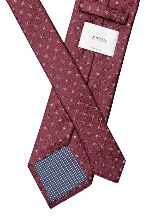 Eton Medallion Silk Tie In Red