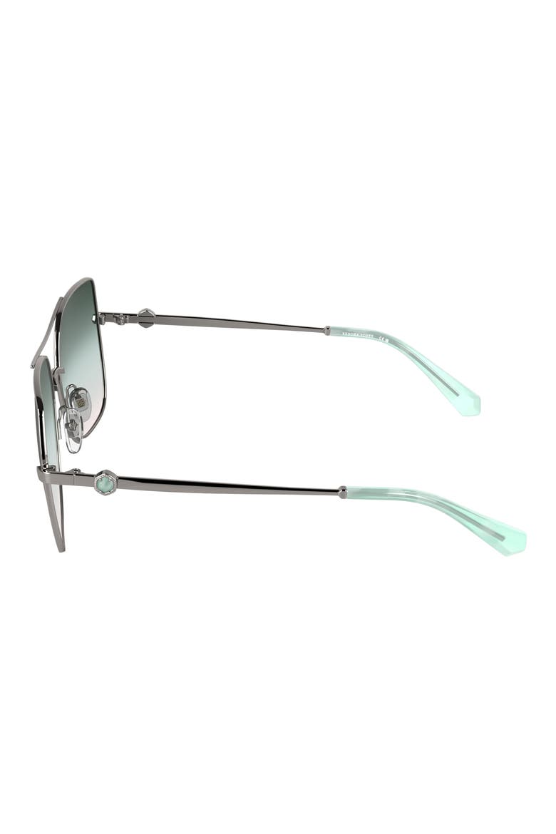 Davie 60mm Gradient Aviator Sunglasses, Alternate, color, RUTHENIUM