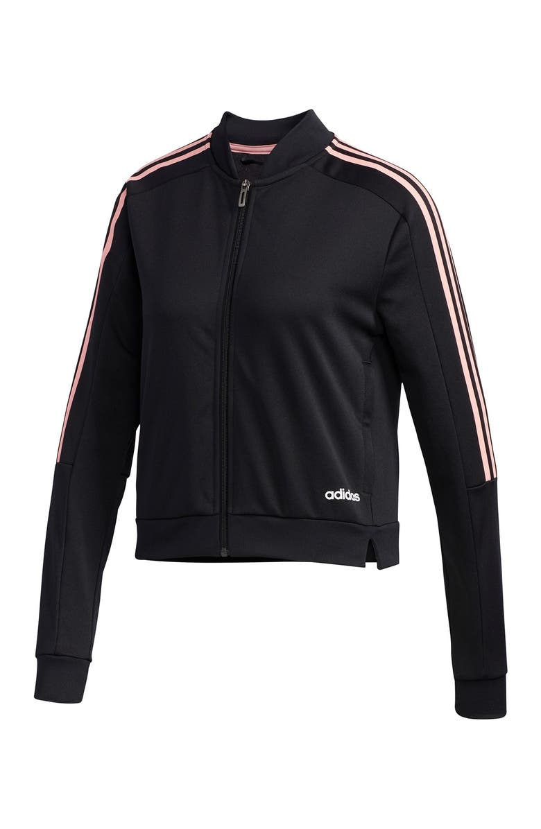 adidas Climalite 3-Stripes Zip Track Jacket, Main, color,