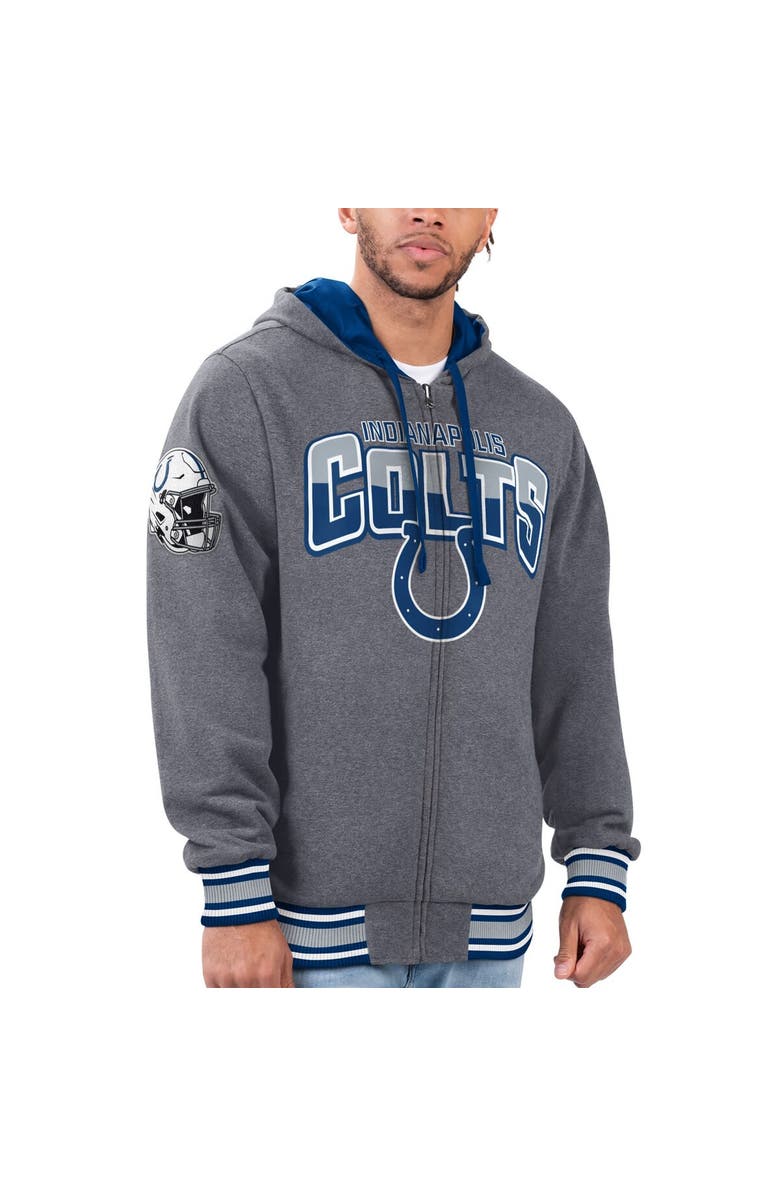 G-III SPORTS BY CARL BANKS Men's G-III Sports by Carl Banks Royal/Gray Indianapolis Colts Commemorative Reversible Full-Zip Jacket, Alternate, color, 