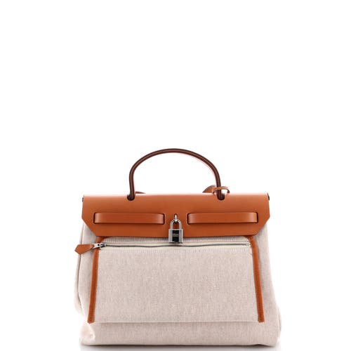 Pre-owned Hermes  Hermes Herbag Zip Pegase Pop Toile And Leather 31 In Multi