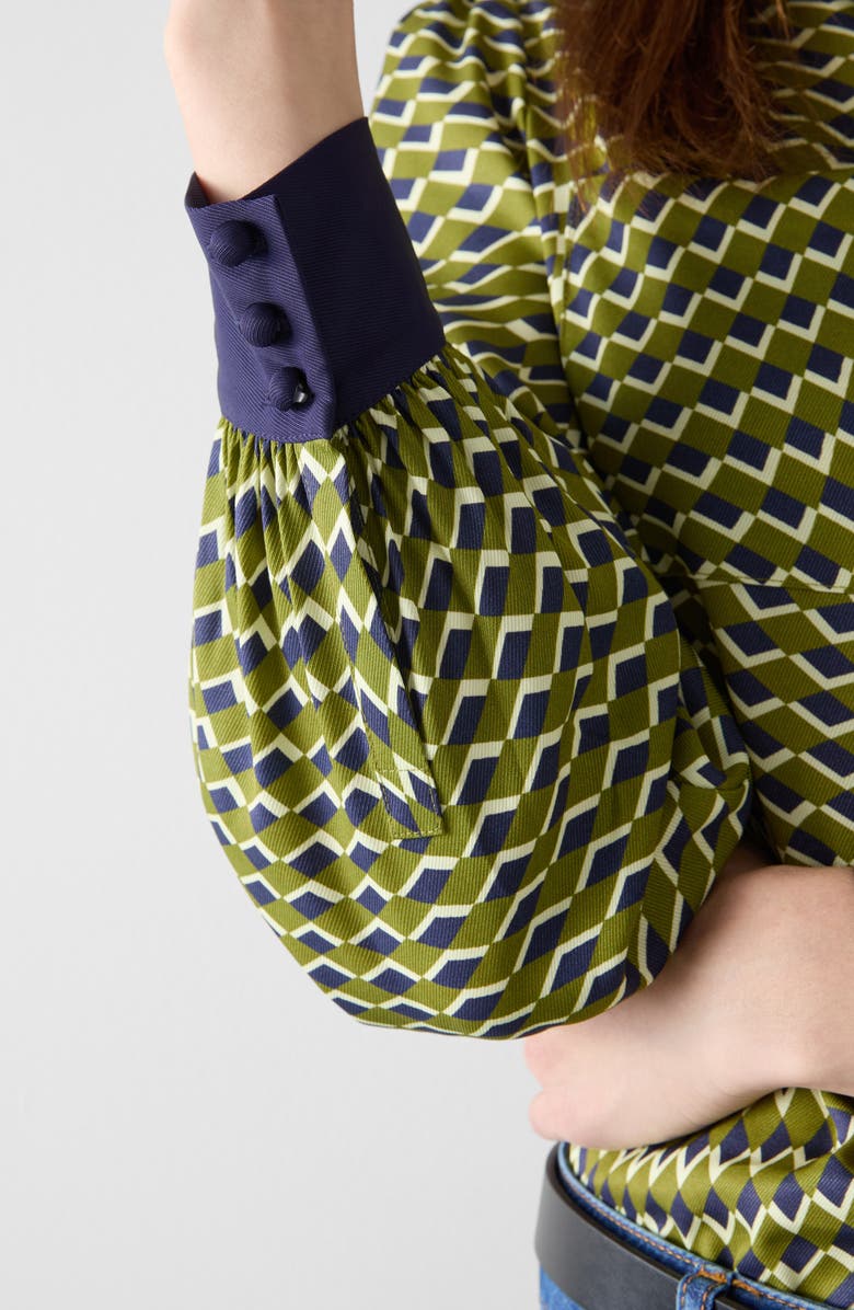 LK Bennett Henri Print Shirt, Alternate, color, Green Multi