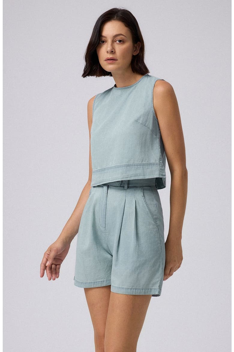 Lyricist Pleated Shorts, Alternate, color, Chambray Blue