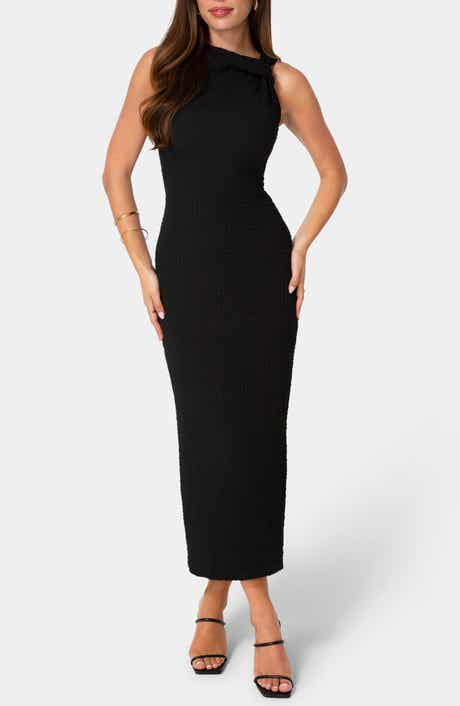 bebe Twist Neck Sleeveless Body-Con Dress