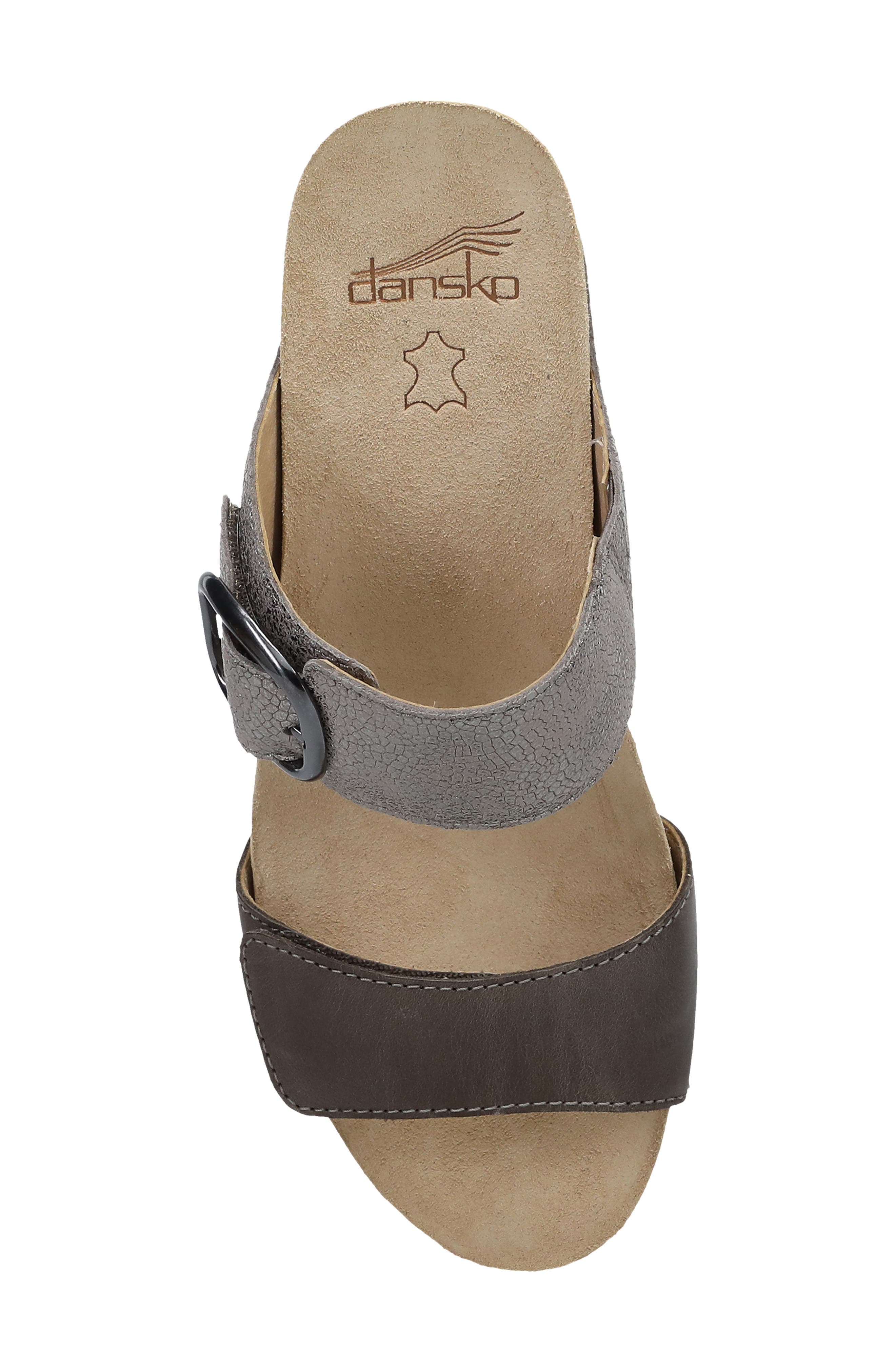 Shannon Platform Wedge Slide Sandal, Alternate, color, PEWTER/ TAUPE