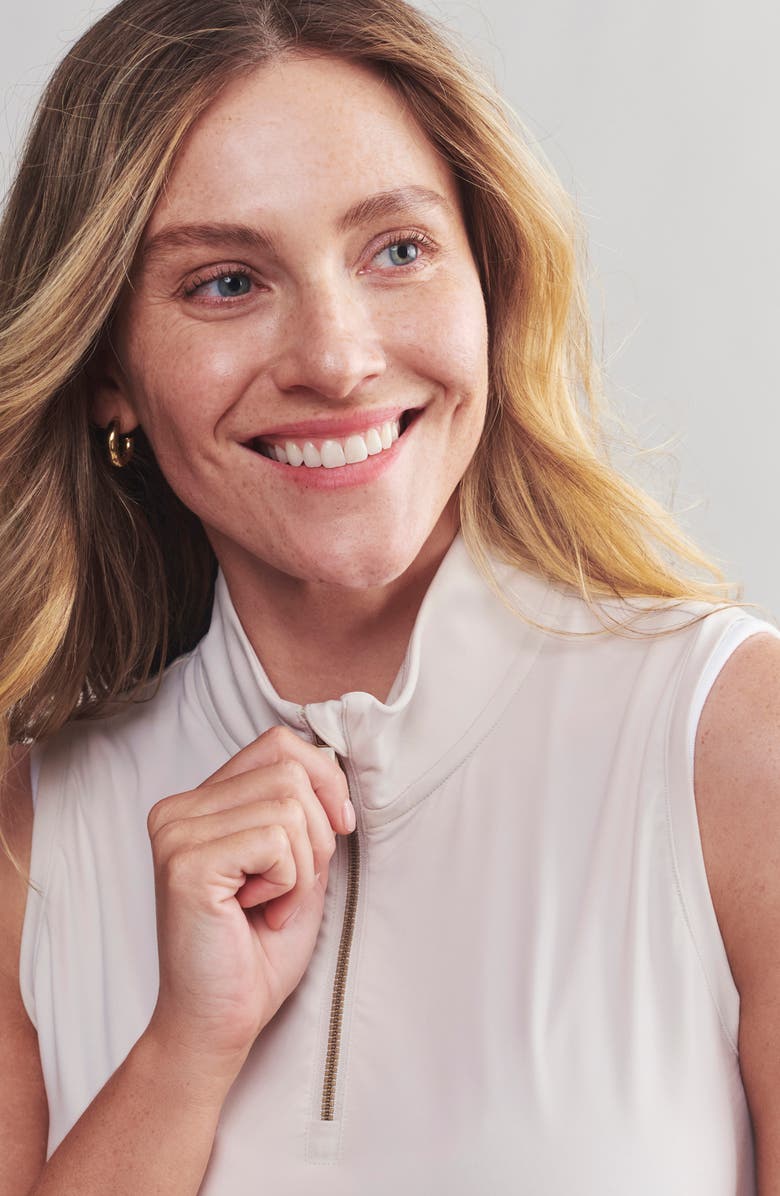 Rhone Course to Court Sleeveless Half Zip Top, Alternate, color, Sand