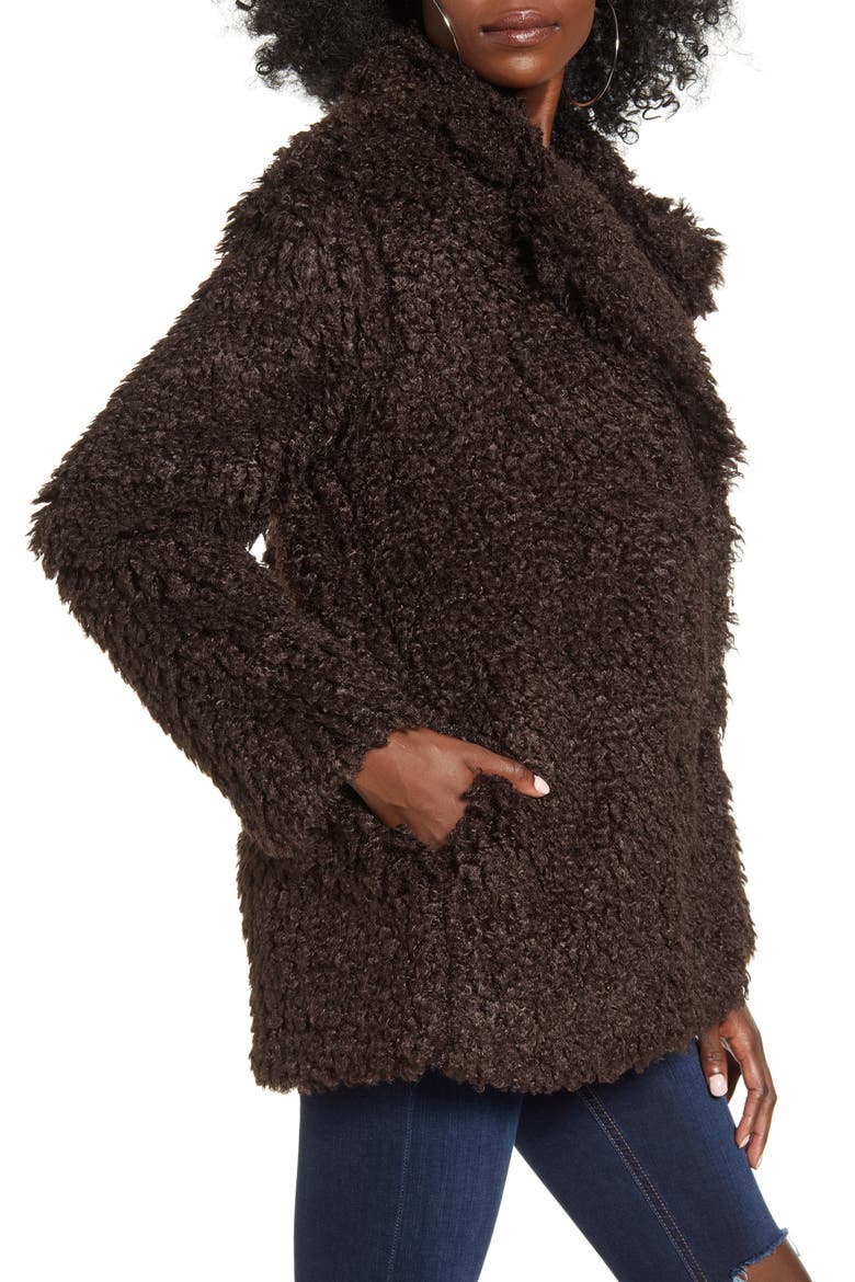 Curly Teddy Jacket, Alternate, color, COFFEE BEAN