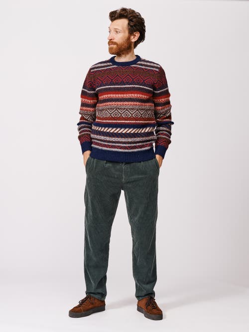 Aubin Fair Isle Crew Neck Wool Sweater