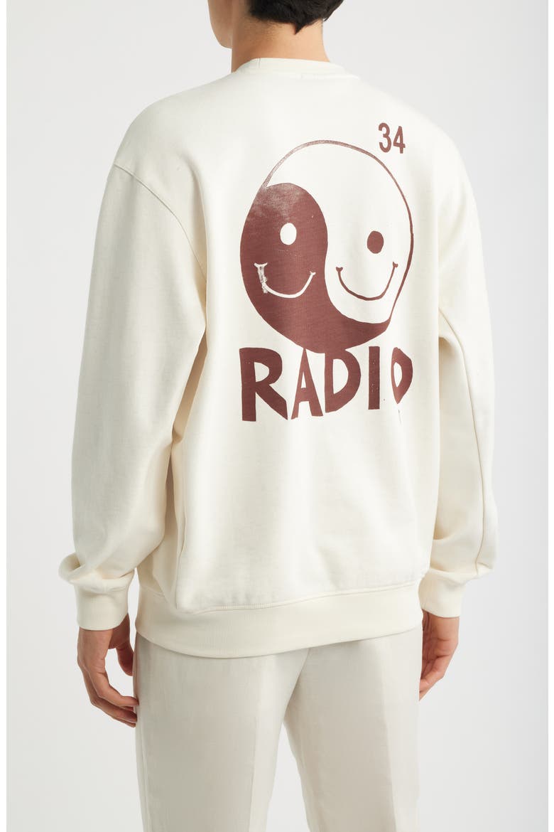 Radio Oversized Sweatshirt, Alternate, color, OFF WHITE