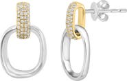 EFFY 14K Gold Plated Sterling Silver Pavé Diamond Doorknocker Drop Earrings - 0.25ct.