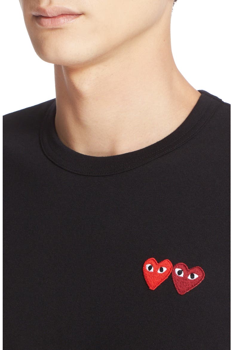 Twin Hearts Slim Fit Jersey T-Shirt, Alternate, color, BLACK 1