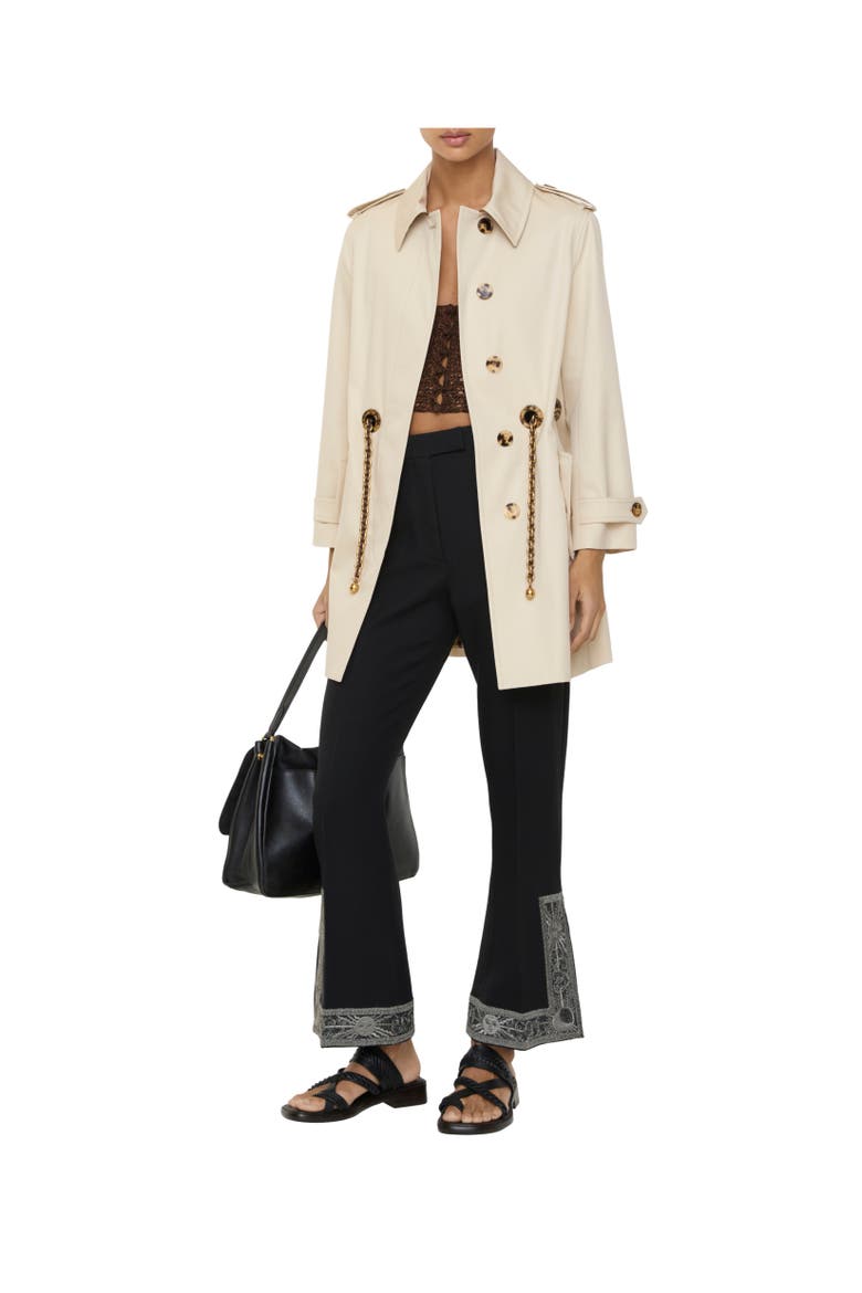 Short Gabardine Stonehaven Car Coat, Alternate, color, Clam beige