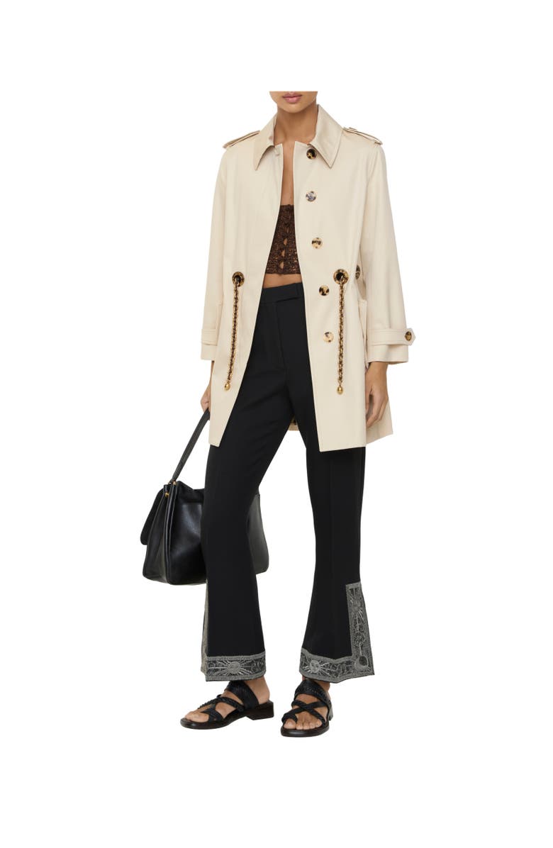 Burberry Short Gabardine Stonehaven Car Coat, Alternate, color, Clam Beige