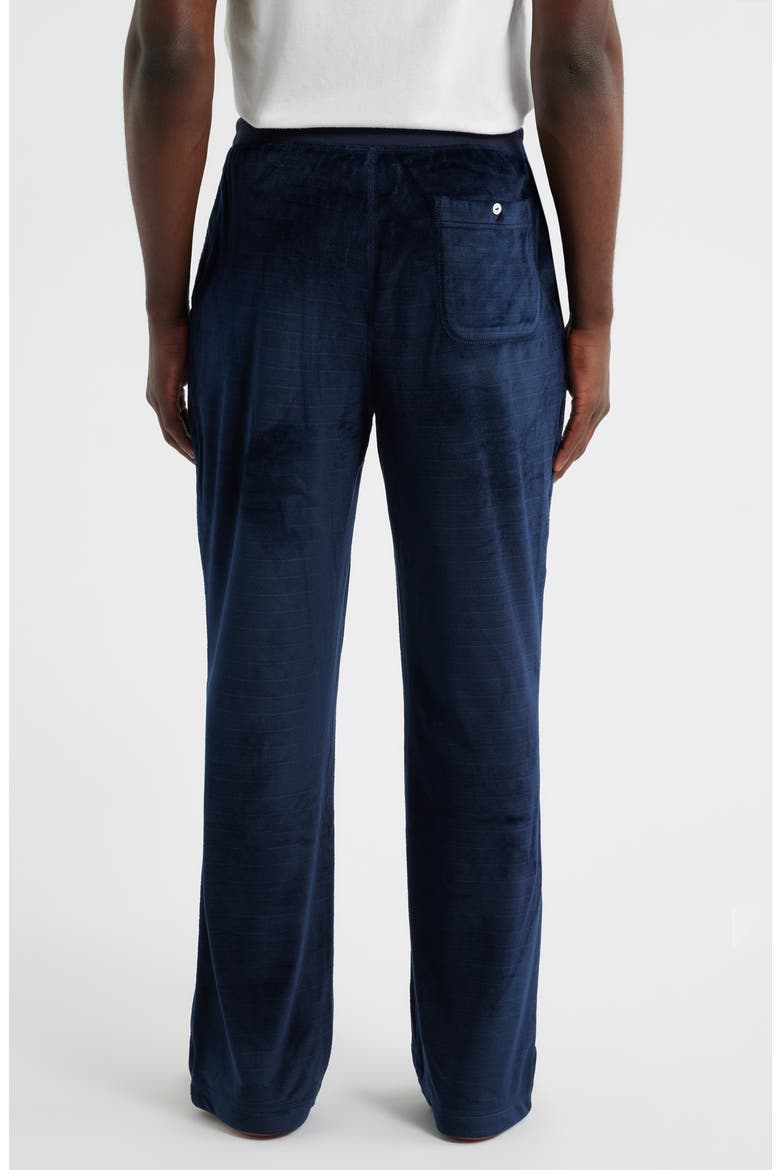 Angled Stripe Velour Pajama Pants, Alternate, color, NAVY