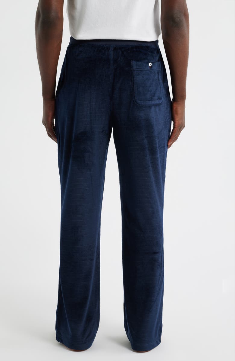 Daniel Buchler Angled Stripe Velour Pajama Pants, Alternate, color, Navy
