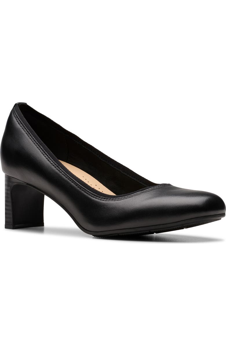 Clarks<sup>®</sup> Anelise Nora Pump, Main, color, Black Leather