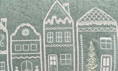 Studiochic Holiday Village Decorative Decorative Throw Pillow In Green