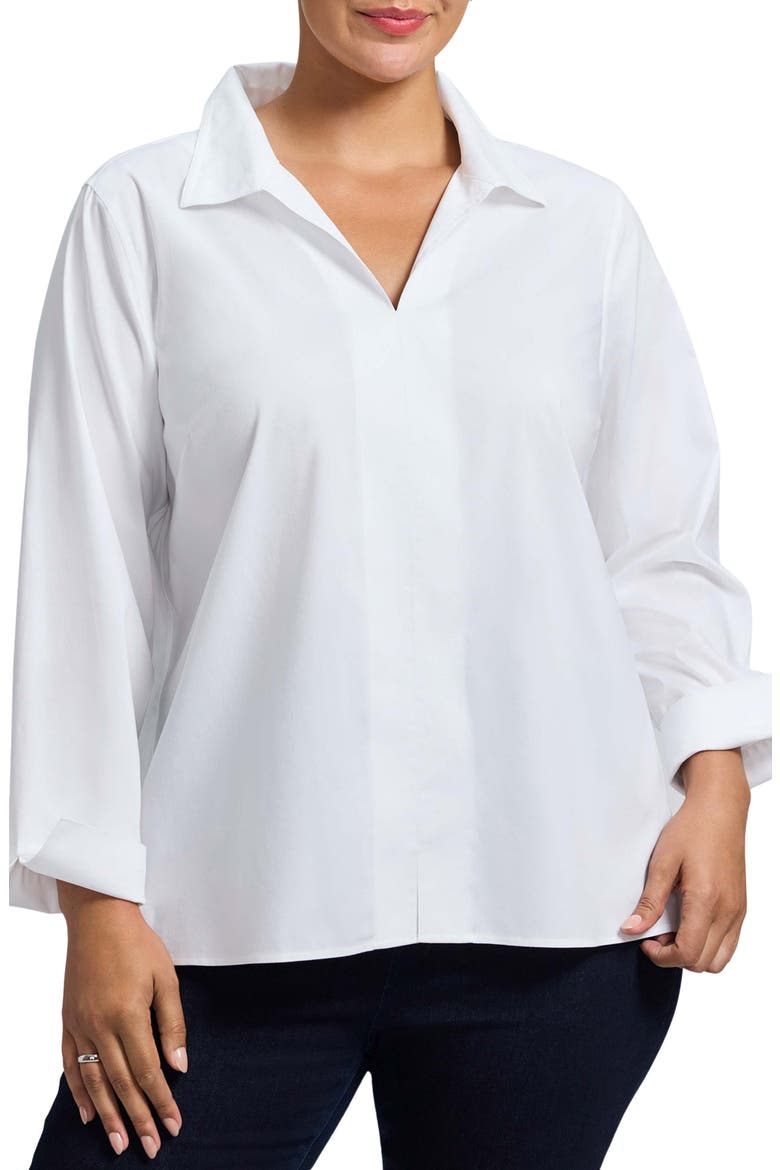 Agnes Non-Iron Long Sleeve Blouse, Main, color, WHITE