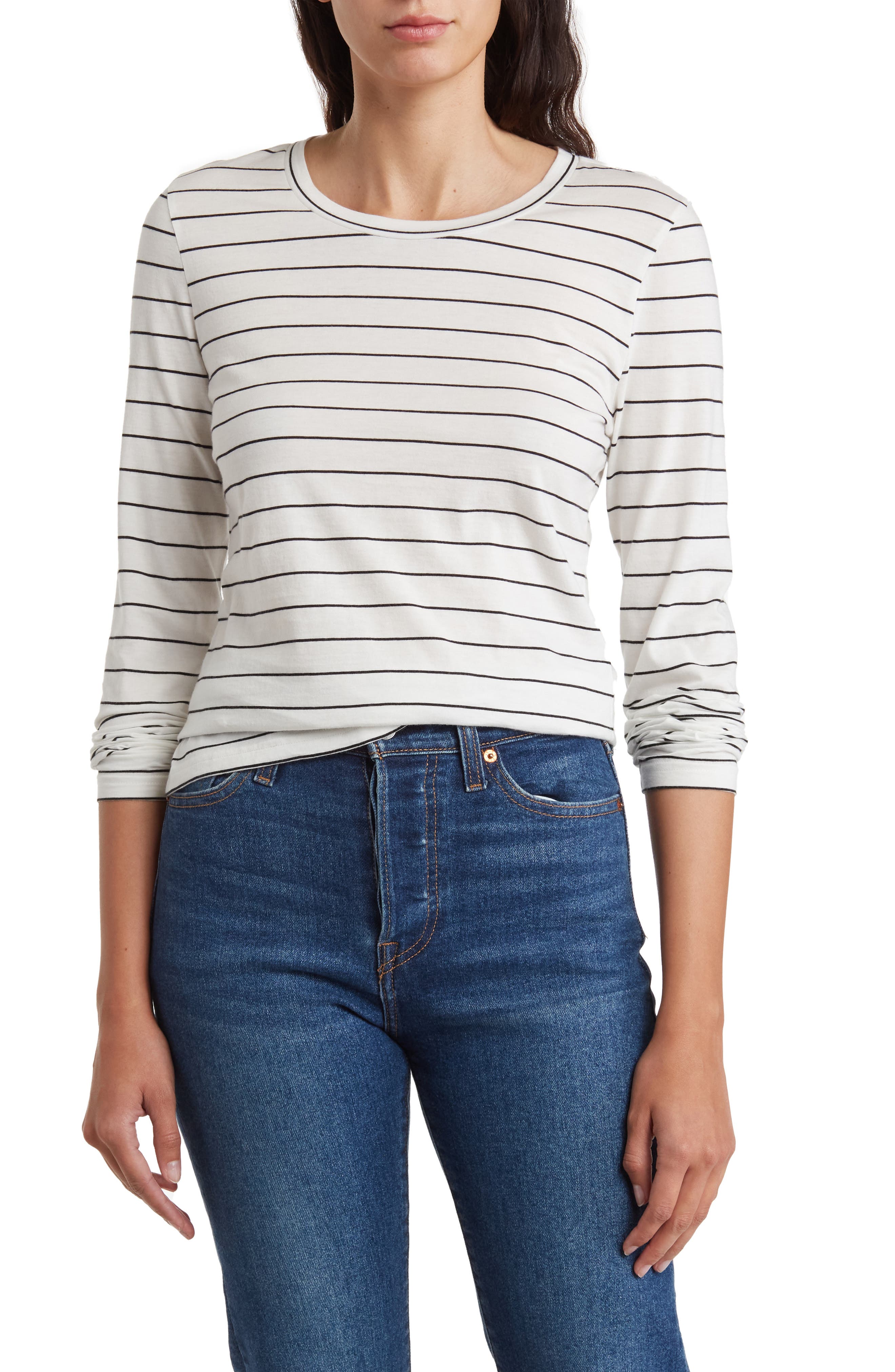 IVORY- BLACK LAUREN STRIPE