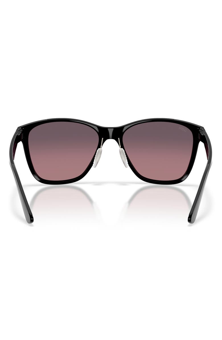 Costa Del Mar Luna Nueva 57mm Polarized Butterfly Sunglasses, Alternate, color, Black / Rose Gradient 580G