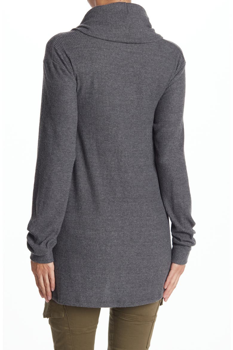 Cowl Neck Long Sleeve Sweater, Alternate, color, GREY