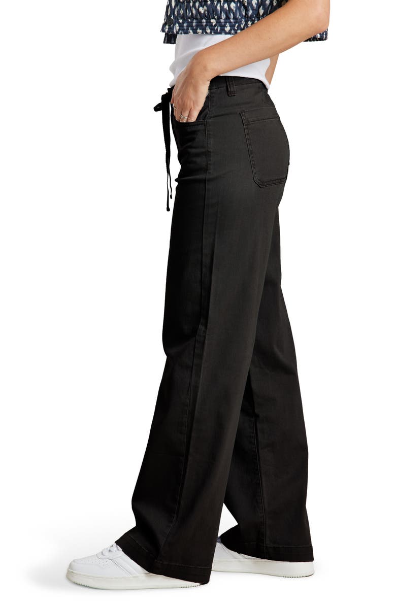 SUPPLIES BY UNIONBAY Selah Drawstring Wide Leg Twill Pants, Alternate, color, Black