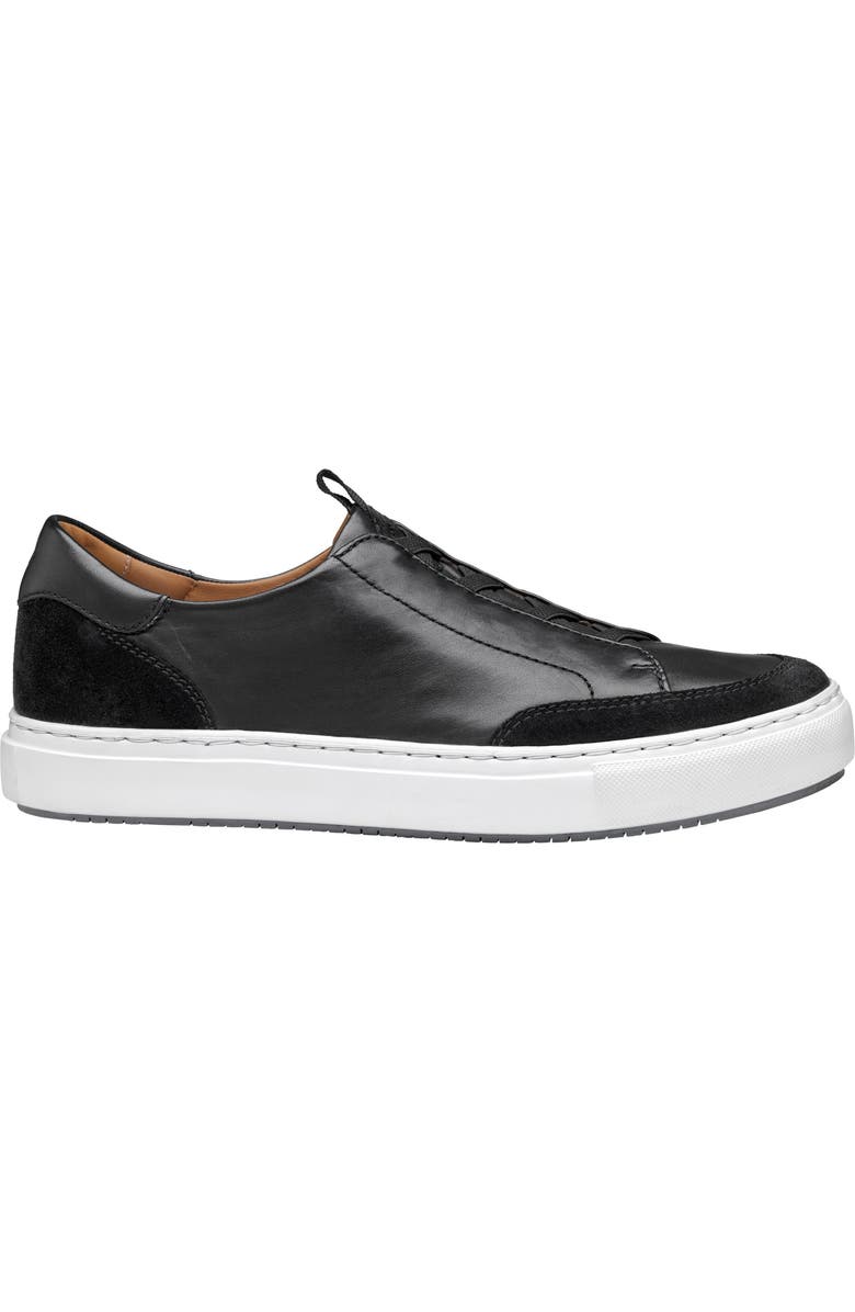 JOHNSTON & MURPHY COLLECTION Johnston & Murphy Anson Lace to Toe Sneaker, Alternate, color, Black Sheepskin/ Suede