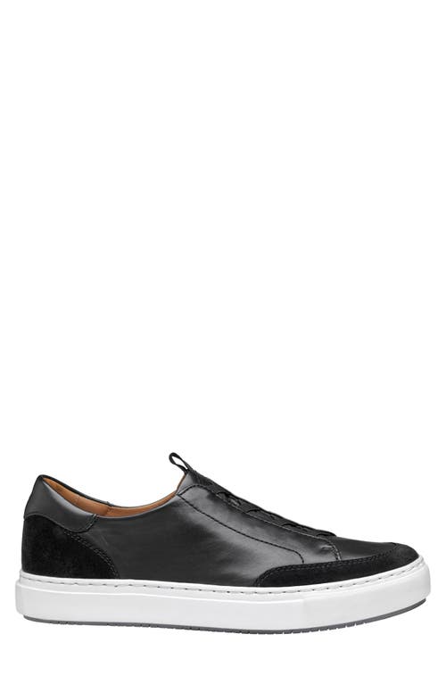 Johnston & Murphy Collection Johnston & Murphy Anson Lace To Toe Sneaker In Black Sheepskin/suede