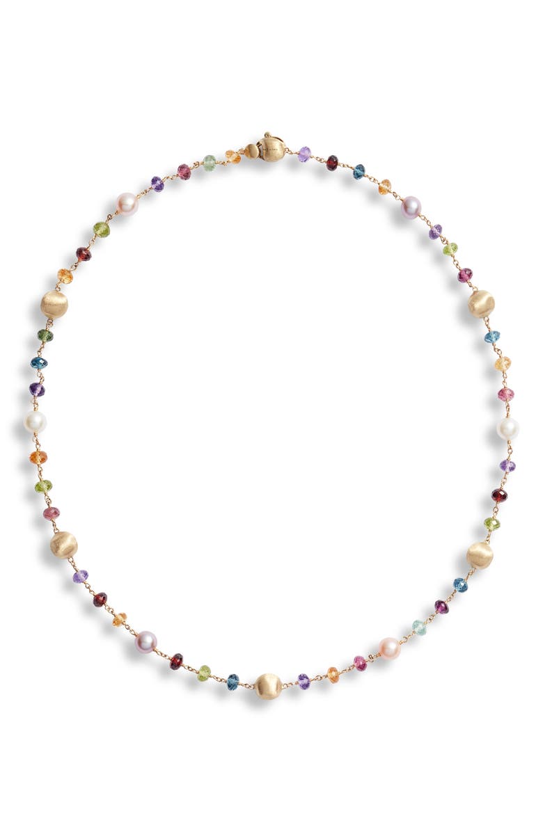 Marco Bicego Africa Semiprecious Stone & Pearl Necklace, Main, color, 