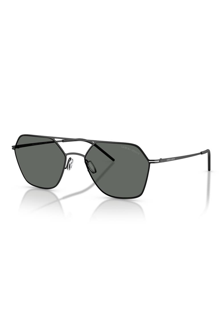 54mm Square Sunglasses, Alternate, color, MATTE BLACK / DARK GREY