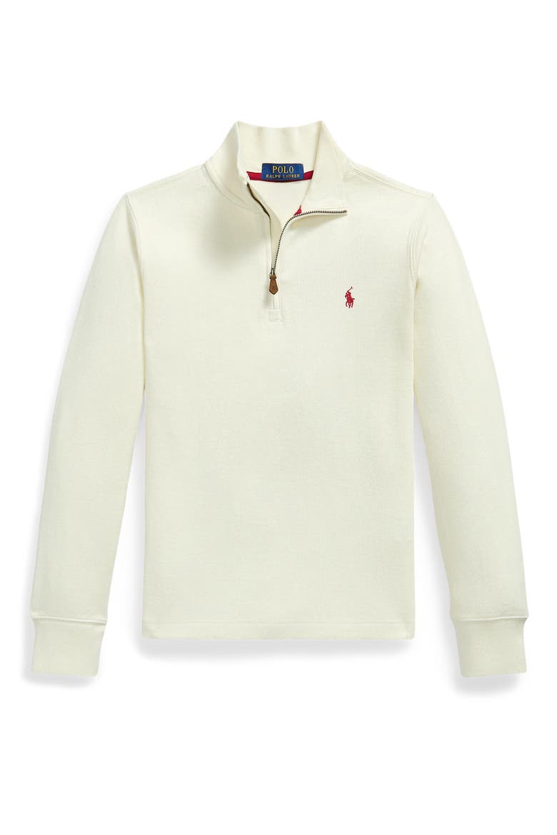 Kids' Estate Rib Quarter Zip Pullover Sweater, Main, color, CLUBHOUSE CREAM