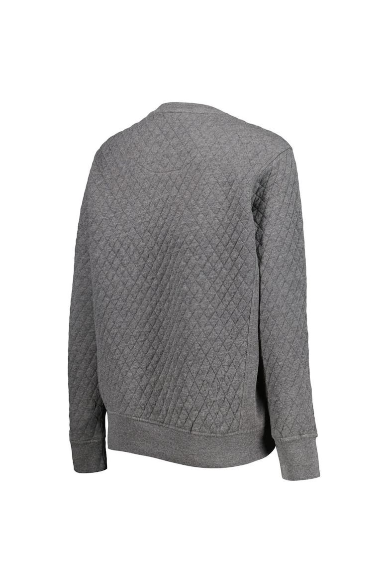 Women's Pressbox Heather Charcoal Colorado Buffaloes Moose Quilted Pullover Sweatshirt, Alternate, color, Heather Gray