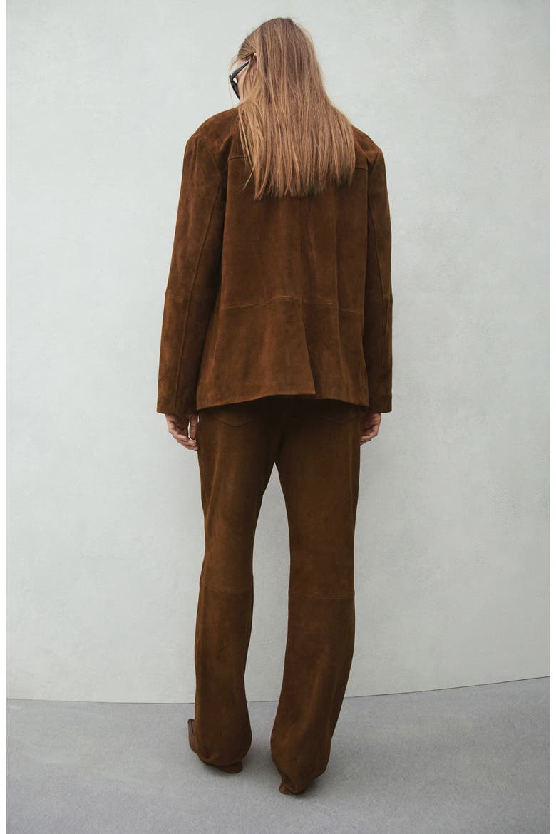 Straight Leg Suede Pants, Alternate, color, TOBACCO BROWN