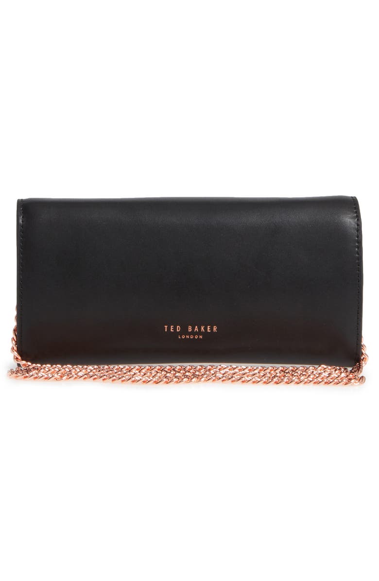 Ted Baker London Leather Matinée Wallet on a Chain, Alternate, color, 