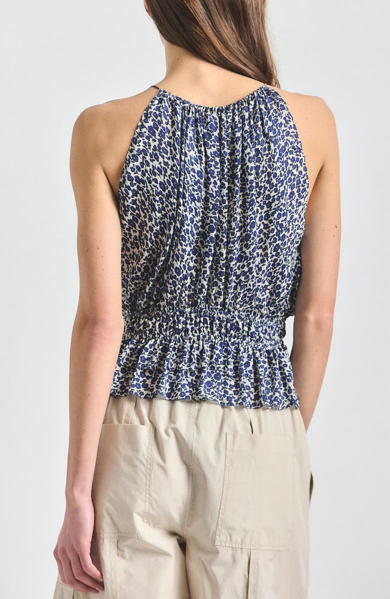Derek Lam 10 Crosby Avery Floral Print Smock Top, Alternate, color, Marshmallow/ Navy