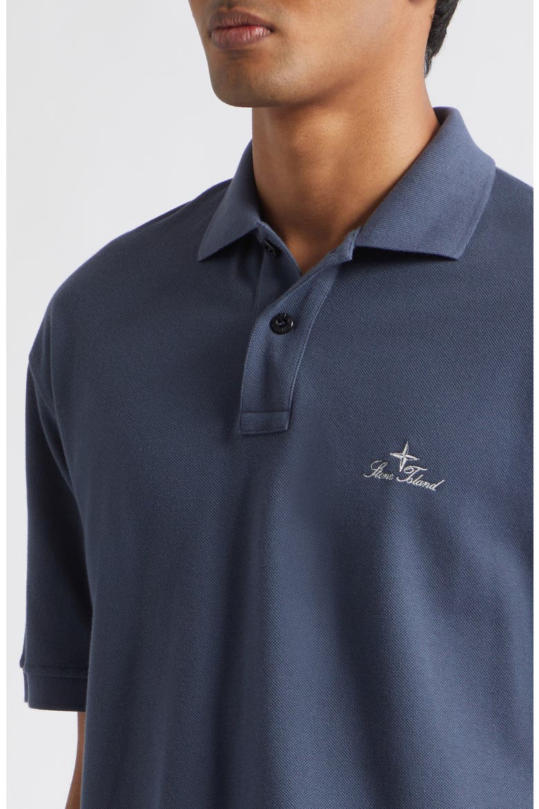 Institutional One Embroidered Cotton Piqué Polo, Alternate, color, V002E SLATE BLUE
