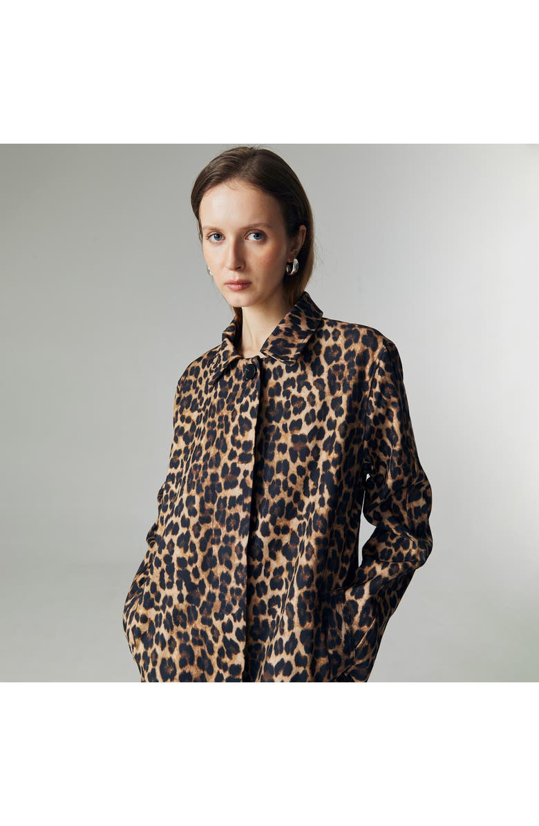 ATS Livia Leopard Outerwear, Alternate, color, Brown
