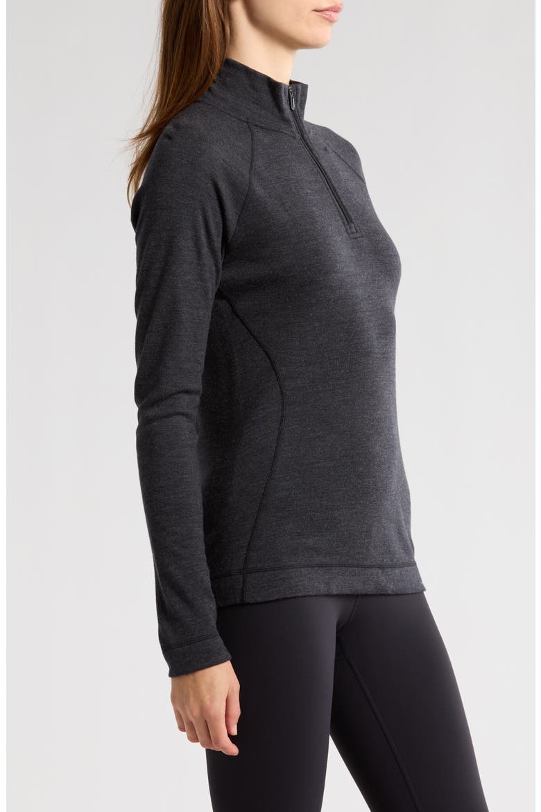 Classic Thermal Merino Base Layer Quarter Zip, Alternate, color, CHARCOAL HEATHER
