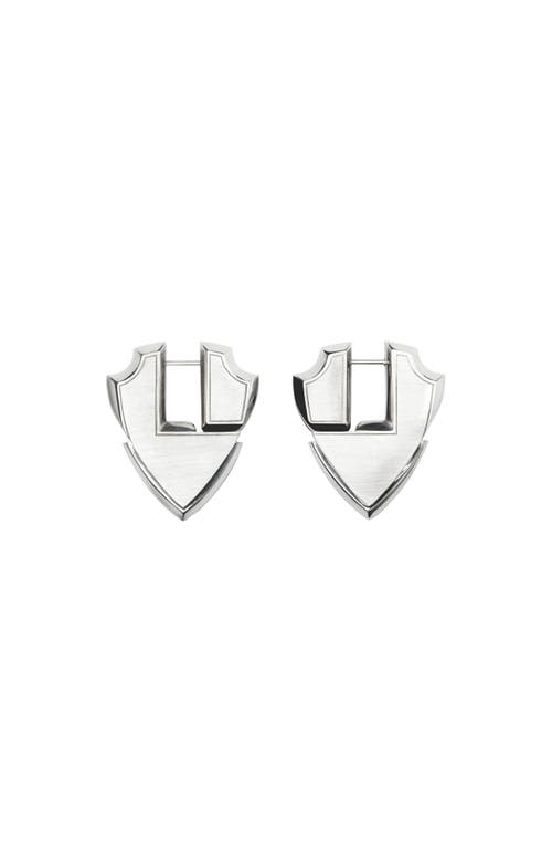 Burberry Shield Pattern Earrings In Silver