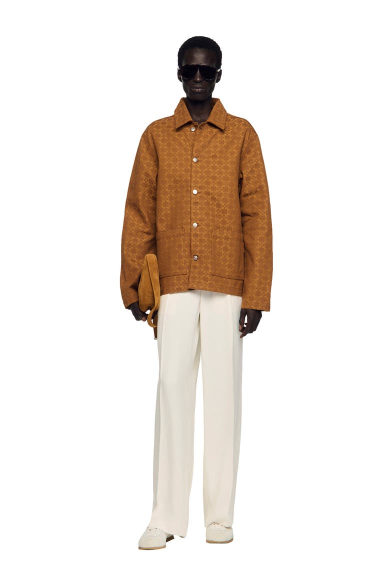 Square Cross denim jacket, Alternate, color, Camel