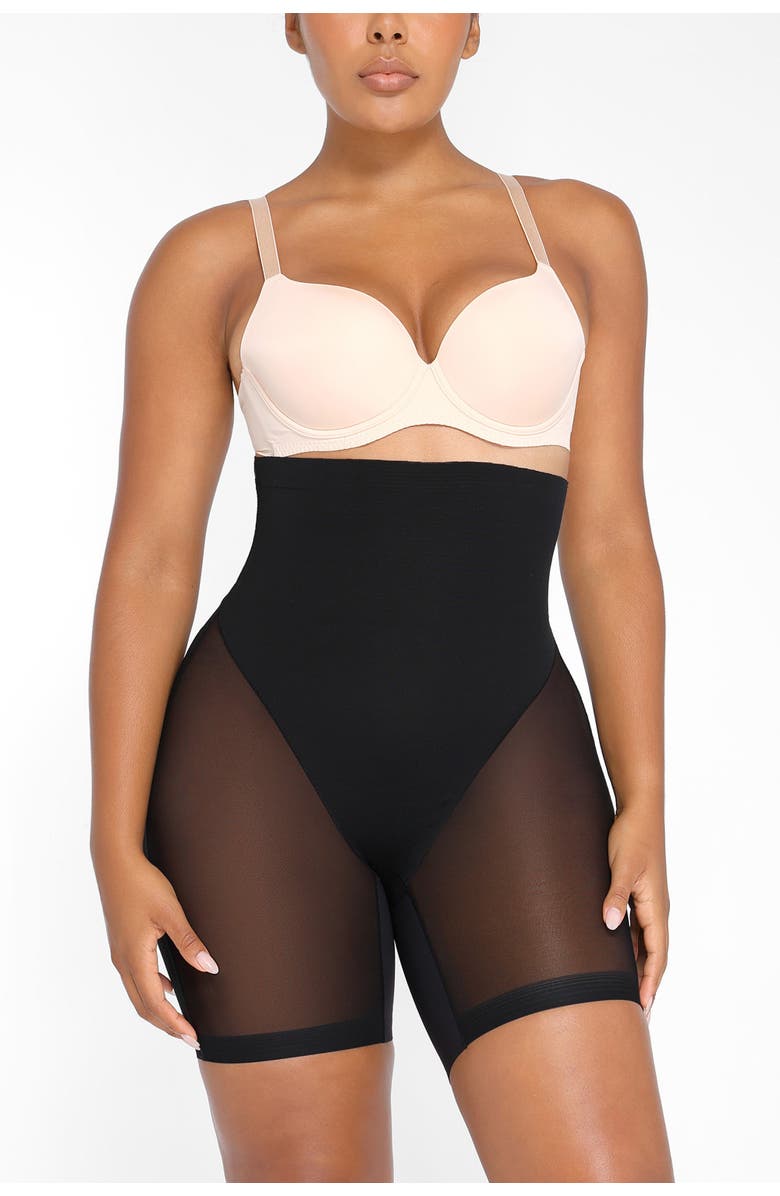 Shapellx High Waist Butt Lifting Shapewear Shorts, Alternate, color, Onyx Black