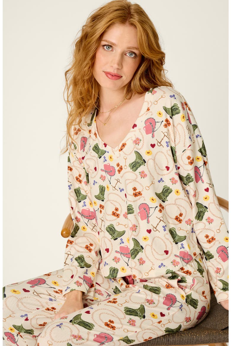 Saddle Up Sleep Top, Alternate, color, BEIGE