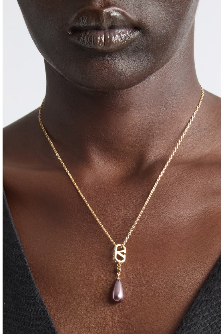 VLOGO Signature Pendant Necklace, Alternate, color, GOLD