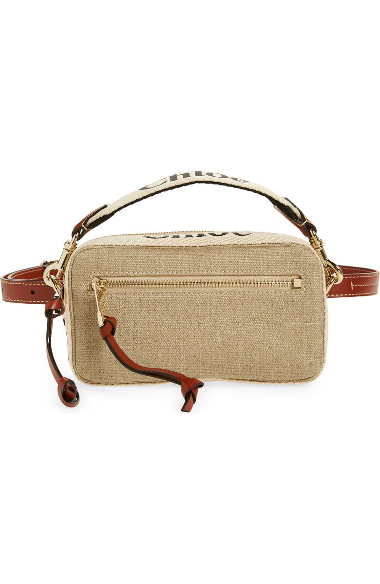 Chloé Woody Linen Canvas Belt Bag, Main, color,
