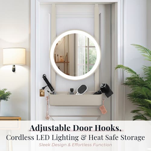 Zadro Over-the-door Led Lighted Mirror Styling Station In White